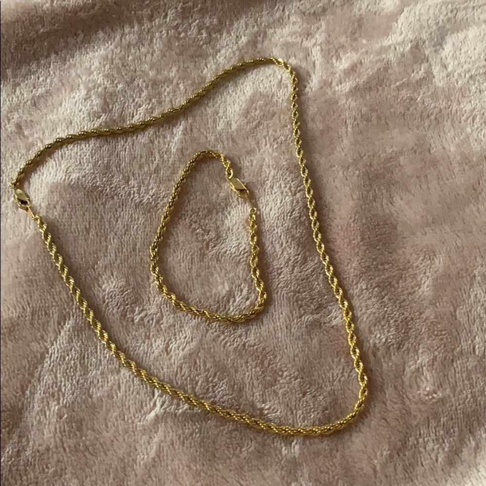 Rope faux necklace and bracelet